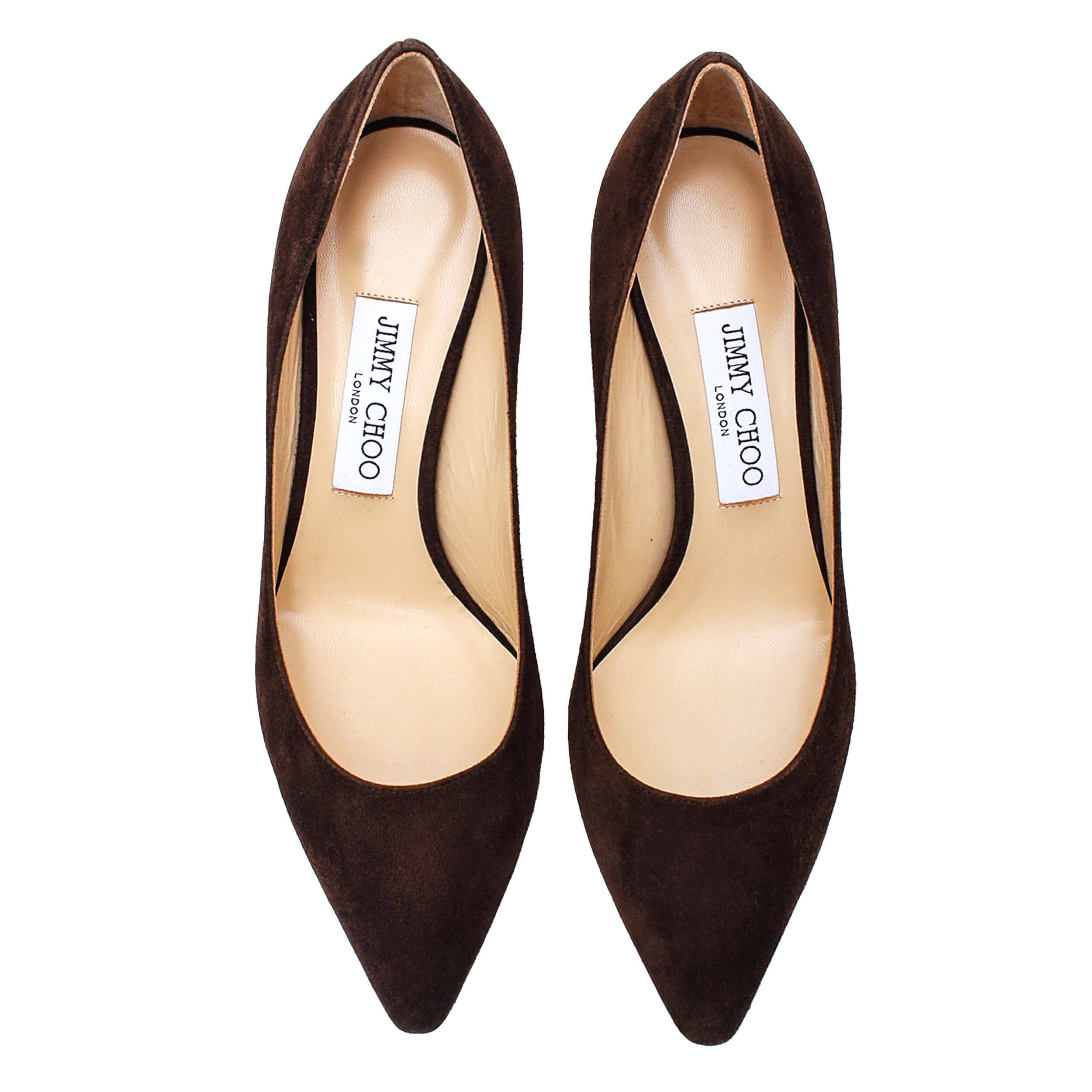 Jimmy Choo - Brown Suede Romy 60 MM Pointy Toe Pumps / 38